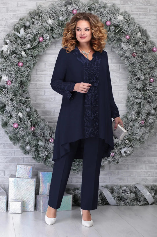 Vrouwen 2-delige Set Elegante Borduurdetails - Lisa-2