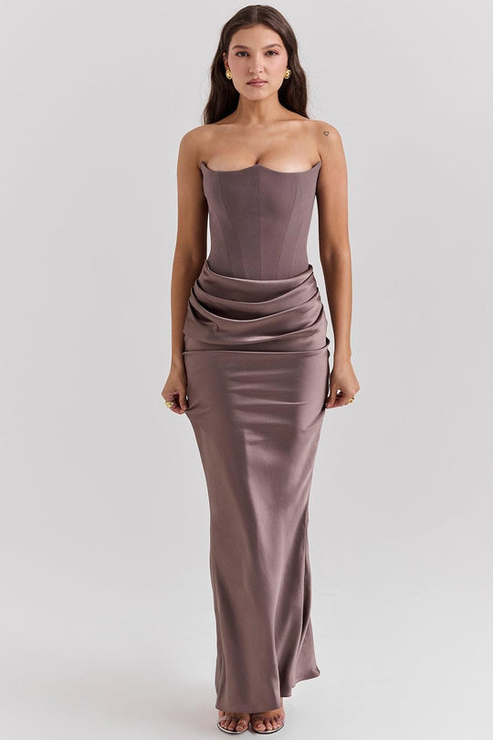 Variant image for Dames Galajurk met Corset en Gedrapeerde Rok - Ava-13