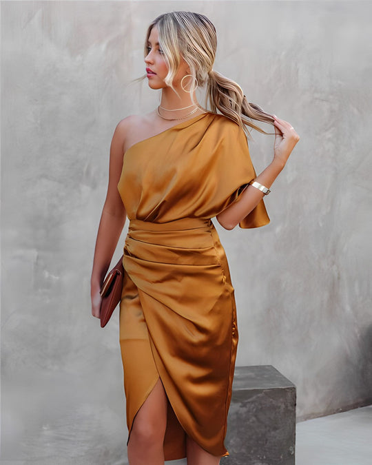 Variant image for Dames Galajurk Elegante One-Shoulder Asymmetrische Snit - Genevieve-17
