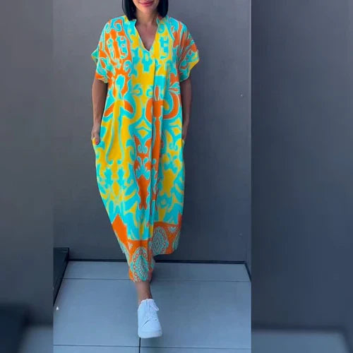 Dames Kaftan Jurk Luchtige Stof Elegante Pasvorm - Eliza-3