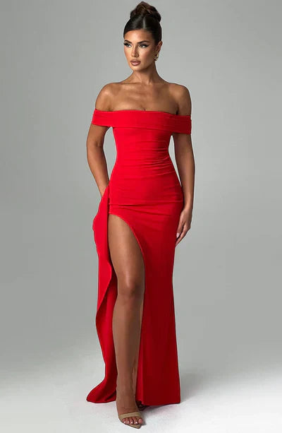 Variant image for Dames Maxi Jurk Elegant Off-Shoulder Ruches Zomer - Lotte-19