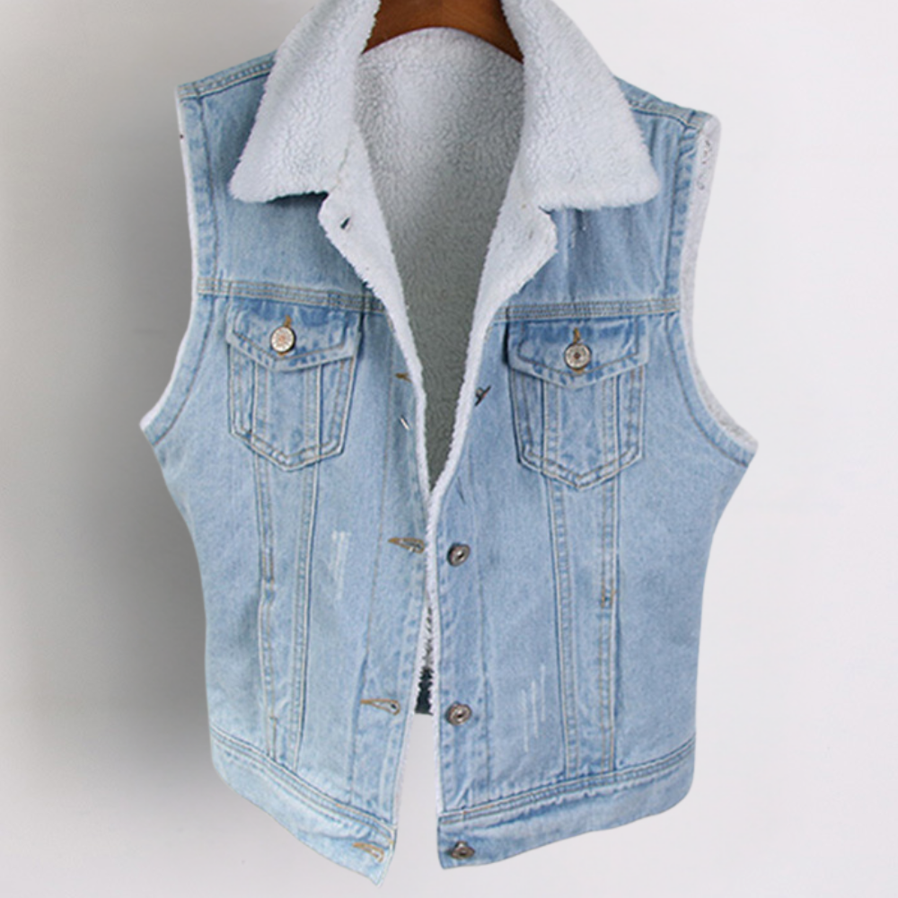 Trendy en stijlvol denim vest - Claire