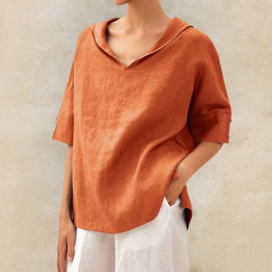Martha | V-hals casual linnen shirt 2