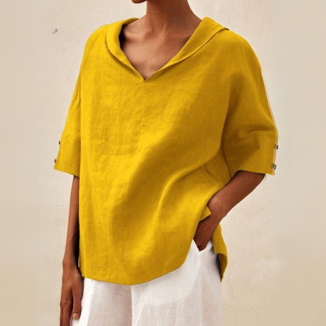Martha | V-hals casual linnen shirt 3