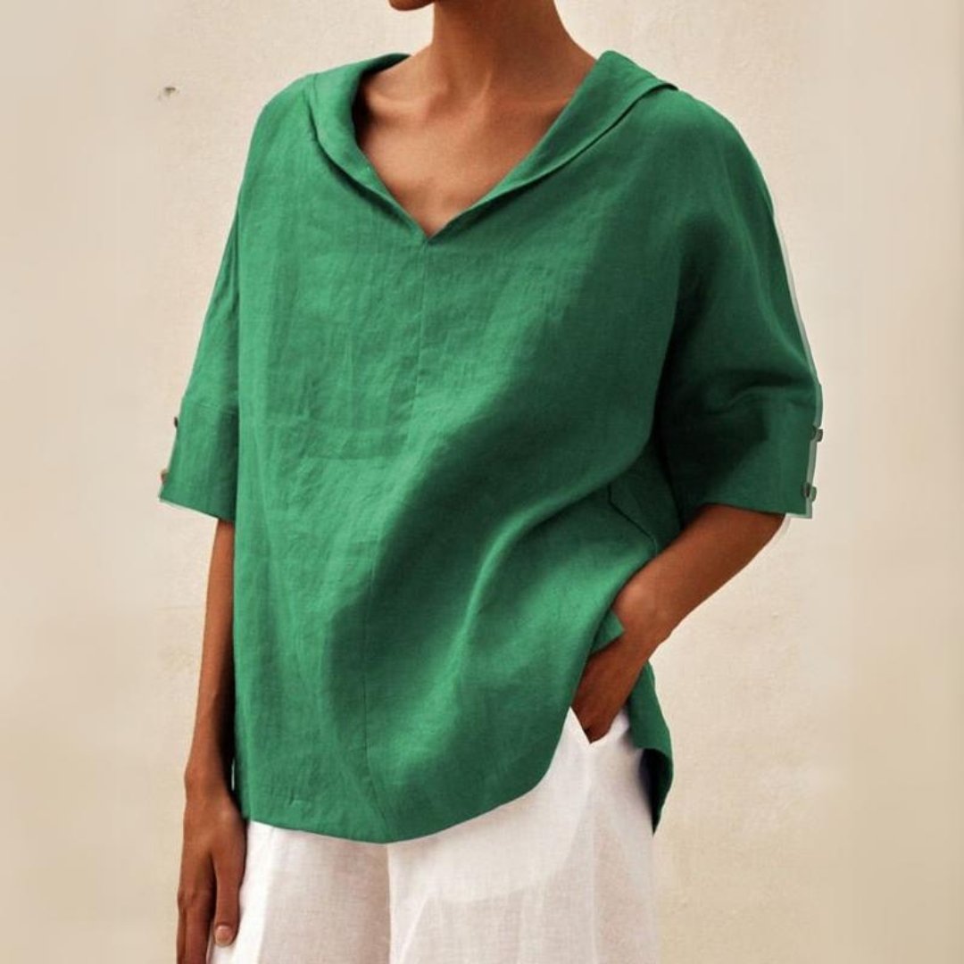 Martha | V-hals casual linnen shirt 1