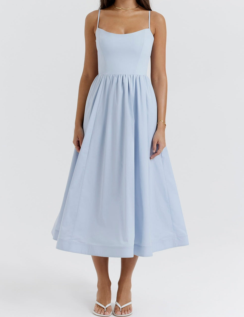 Variant image for Dames Strapless A-Lijn Midi Jurk Elegante Pasvorm voor Gala - Maike-4