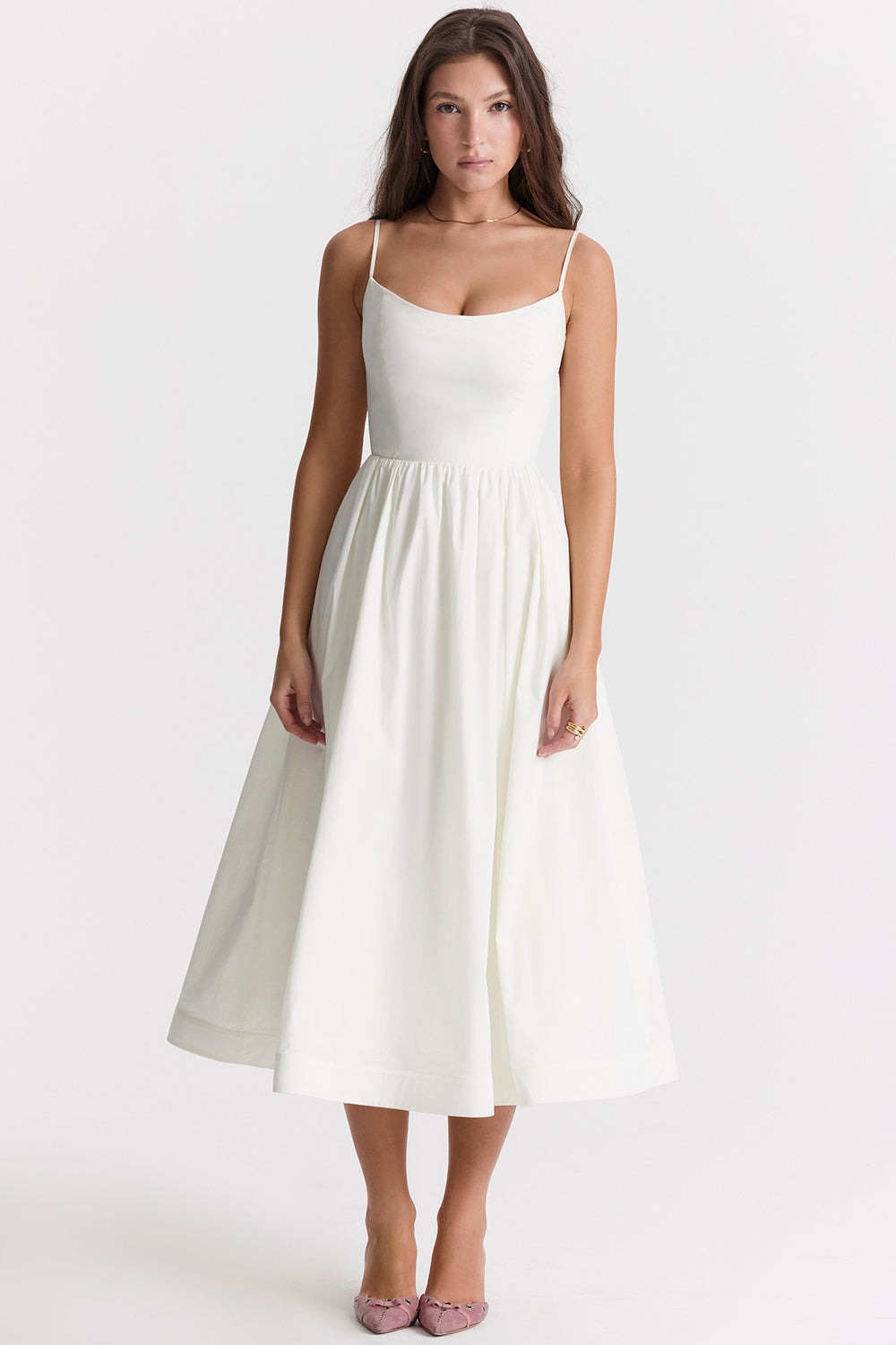Variant image for Dames Strapless A-Lijn Midi Jurk Elegante Pasvorm voor Gala - Maike-7
