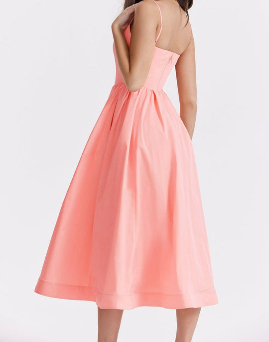 Dames Strapless A Line Midi Elegante Pasvorm Jurk voor Gala - Maike