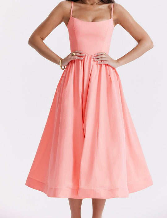 Dames Strapless A Line Midi Elegante Pasvorm Jurk voor Gala - Maike