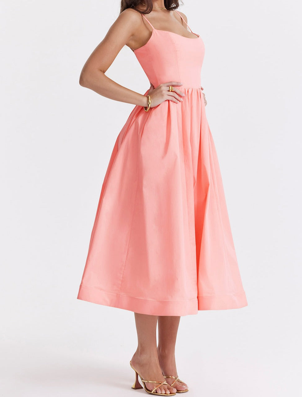 Dames Strapless A Line Midi Elegante Pasvorm Jurk voor Gala - Maike