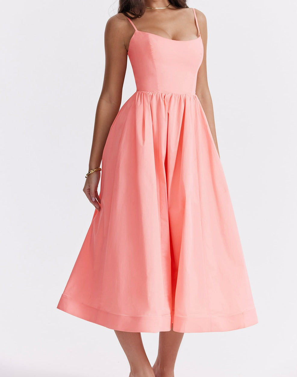 Dames Strapless A Line Midi Elegante Pasvorm Jurk voor Gala - Maike