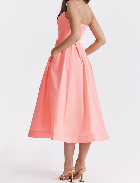 Dames Strapless A Line Midi Elegante Pasvorm Jurk voor Gala - Maike