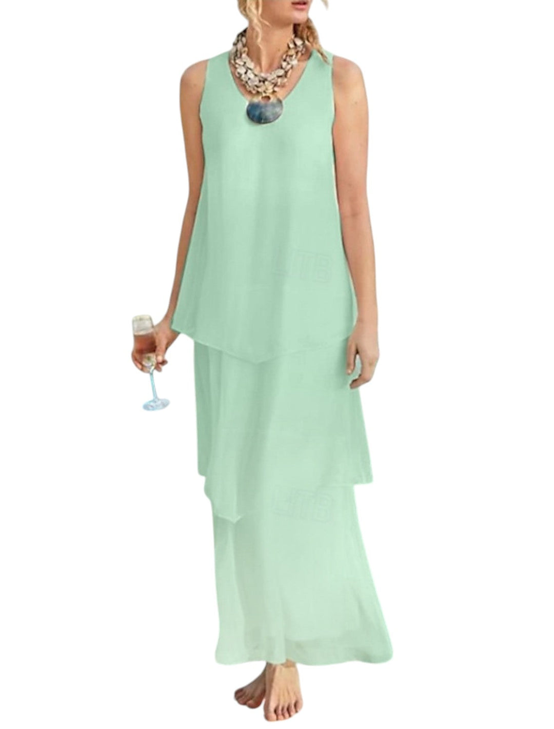 Variant image for Dames Lange Zomerjurk Elegante Flatterende Pasvorm - Lisa-11