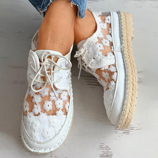 Dames Sneakers Elegant Geborduurd Mesh Ontwerp - Iris-5