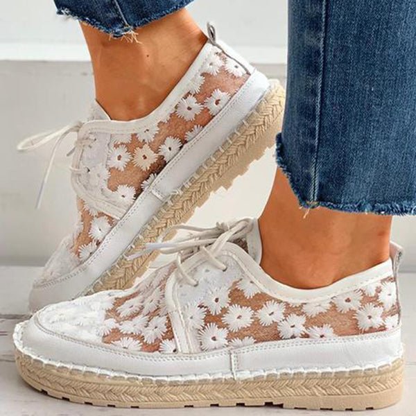Dames Sneakers Elegant Geborduurd Mesh Ontwerp - Iris-4