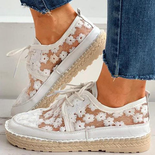 Dames Sneakers Elegant Geborduurd Mesh Ontwerp - Iris-4
