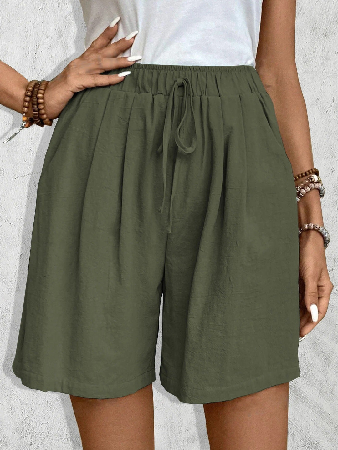 Variant image for Dames Korte Broek Hoge Taille Met Praktische Zakken - Mildred-16