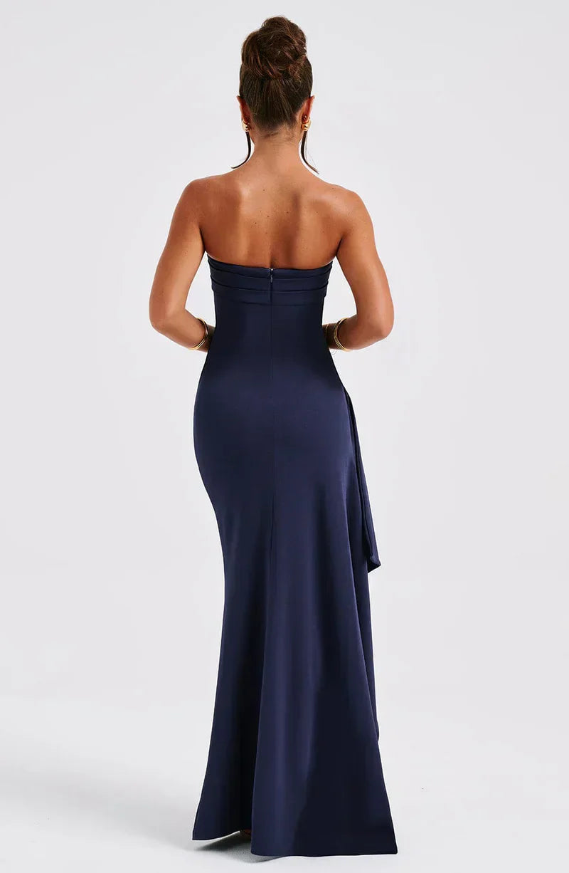 Jackie | Gedraaide maxi -jurk zonder schouders 2