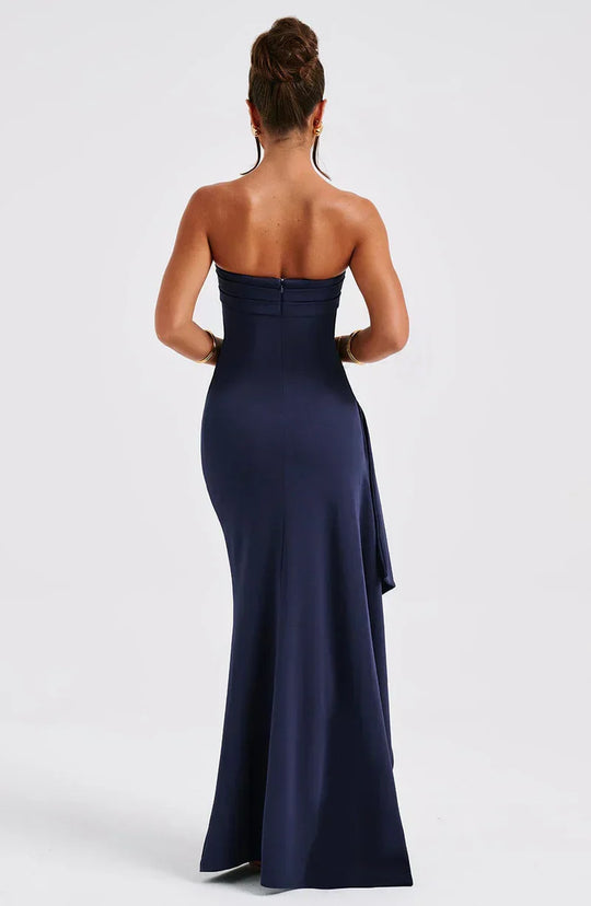 Jackie | Gedraaide maxi -jurk zonder schouders 2